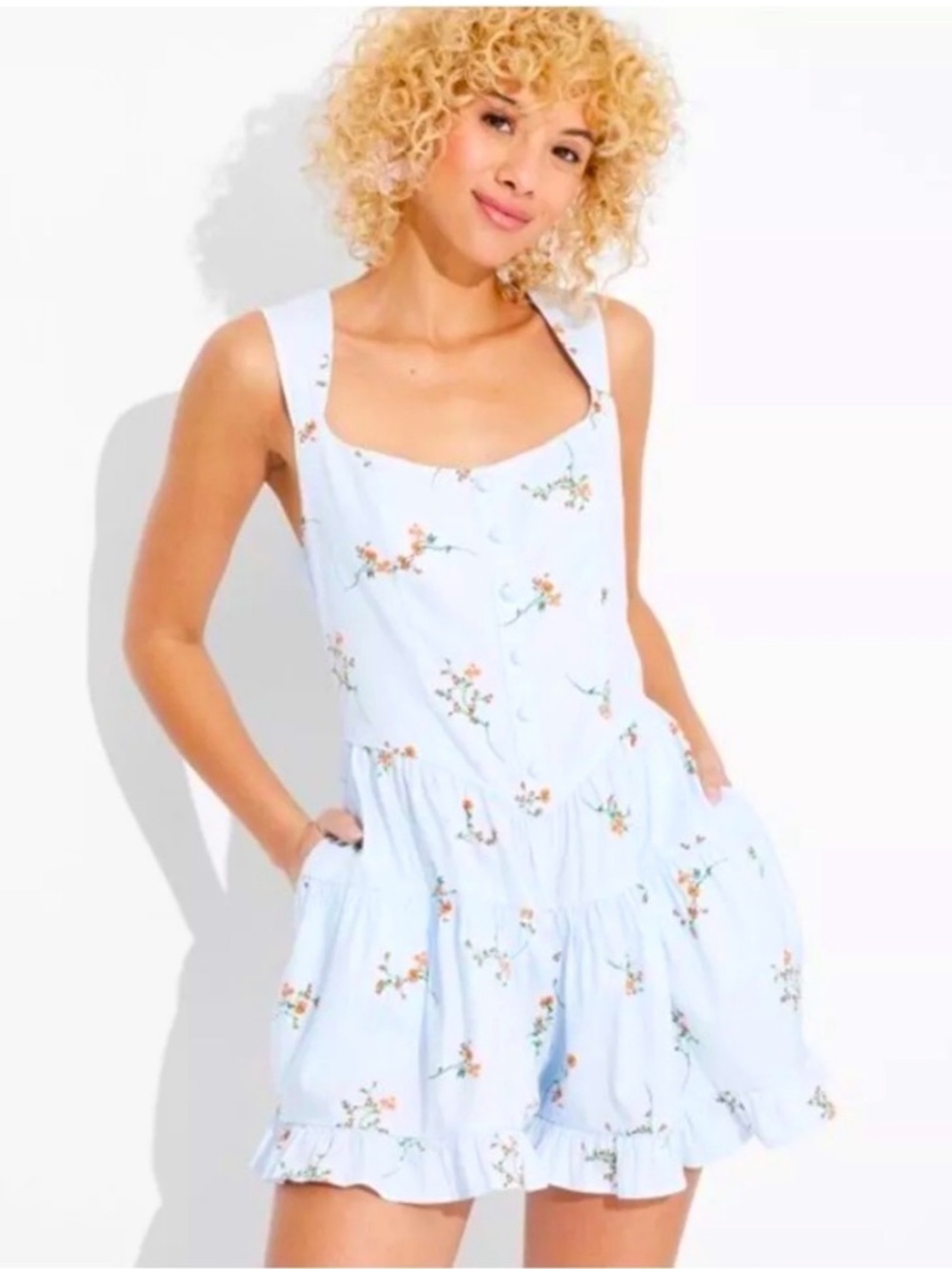 wild fable Light Blue Floral Romper